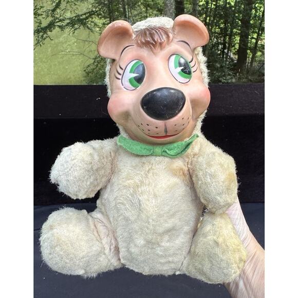 Boo Boo BEAR Hanna-Barbera Knickerbocker Toys Huckleberry Hound Rubber Face Doll - Picture 1 of 11